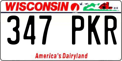 WI license plate 347PKR