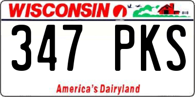 WI license plate 347PKS