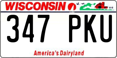 WI license plate 347PKU