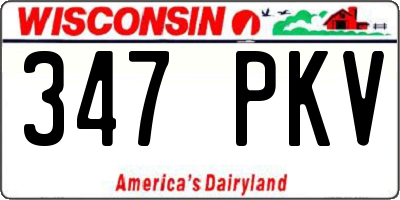WI license plate 347PKV