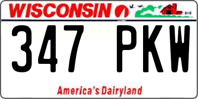 WI license plate 347PKW