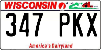 WI license plate 347PKX