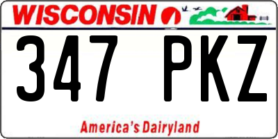 WI license plate 347PKZ