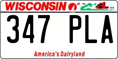 WI license plate 347PLA