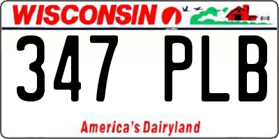 WI license plate 347PLB