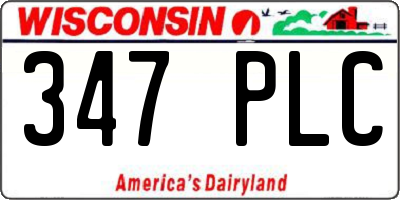 WI license plate 347PLC