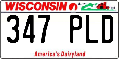 WI license plate 347PLD