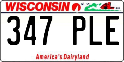 WI license plate 347PLE
