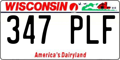 WI license plate 347PLF