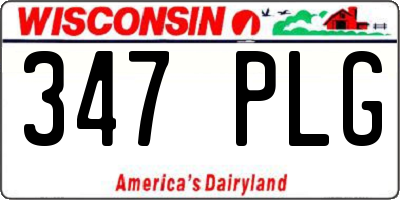 WI license plate 347PLG