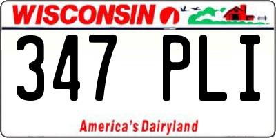 WI license plate 347PLI
