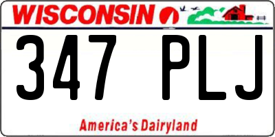 WI license plate 347PLJ