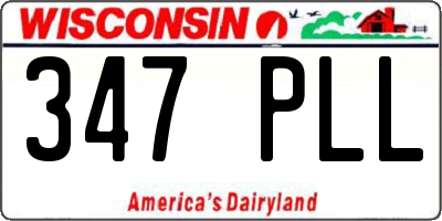 WI license plate 347PLL