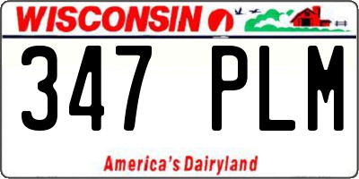 WI license plate 347PLM