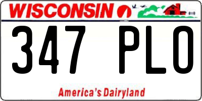 WI license plate 347PLO