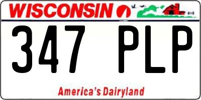 WI license plate 347PLP