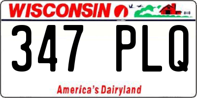 WI license plate 347PLQ