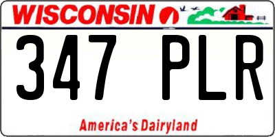 WI license plate 347PLR
