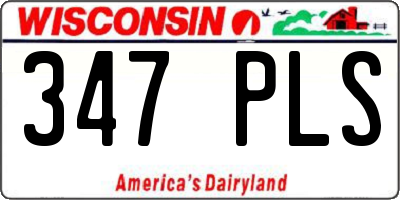 WI license plate 347PLS