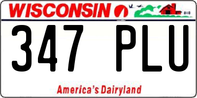 WI license plate 347PLU