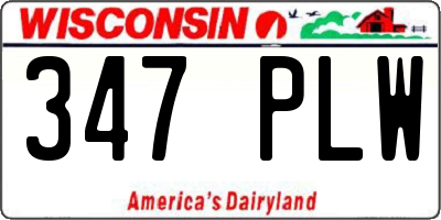 WI license plate 347PLW