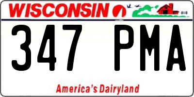 WI license plate 347PMA