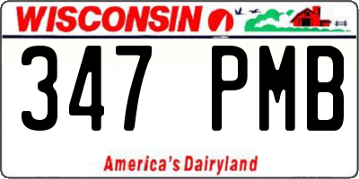 WI license plate 347PMB