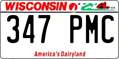 WI license plate 347PMC