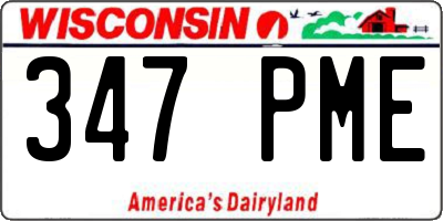 WI license plate 347PME