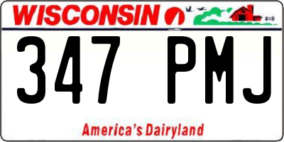 WI license plate 347PMJ