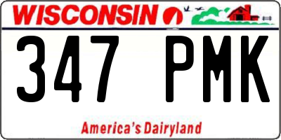 WI license plate 347PMK
