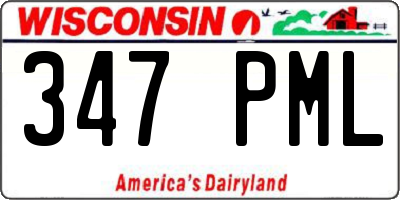 WI license plate 347PML