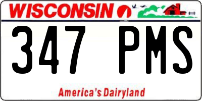 WI license plate 347PMS