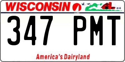 WI license plate 347PMT