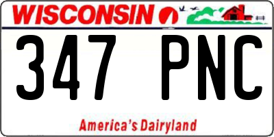 WI license plate 347PNC