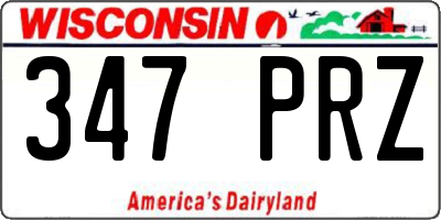 WI license plate 347PRZ