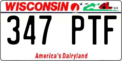 WI license plate 347PTF