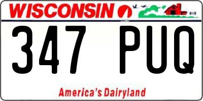 WI license plate 347PUQ