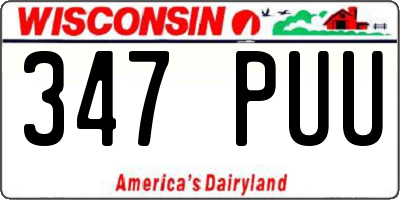 WI license plate 347PUU