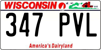 WI license plate 347PVL