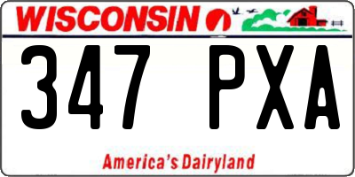 WI license plate 347PXA
