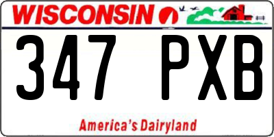 WI license plate 347PXB