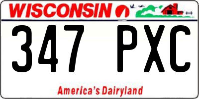 WI license plate 347PXC