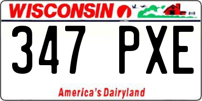WI license plate 347PXE