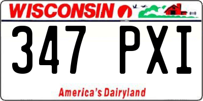 WI license plate 347PXI