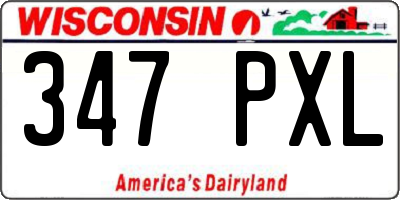 WI license plate 347PXL