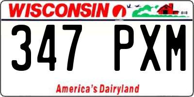 WI license plate 347PXM