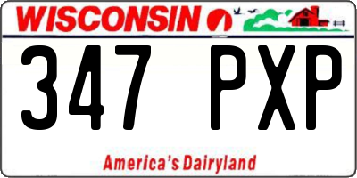 WI license plate 347PXP