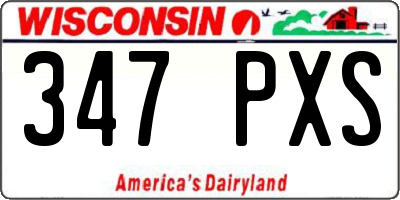 WI license plate 347PXS