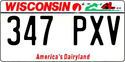 WI license plate 347PXV